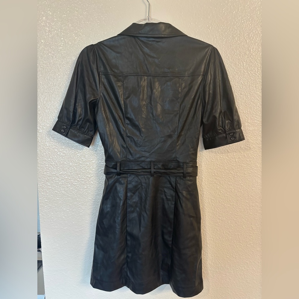 PAIGE Mayslie Vegan Leather Dress in Black NWT - Picture 3 of 7